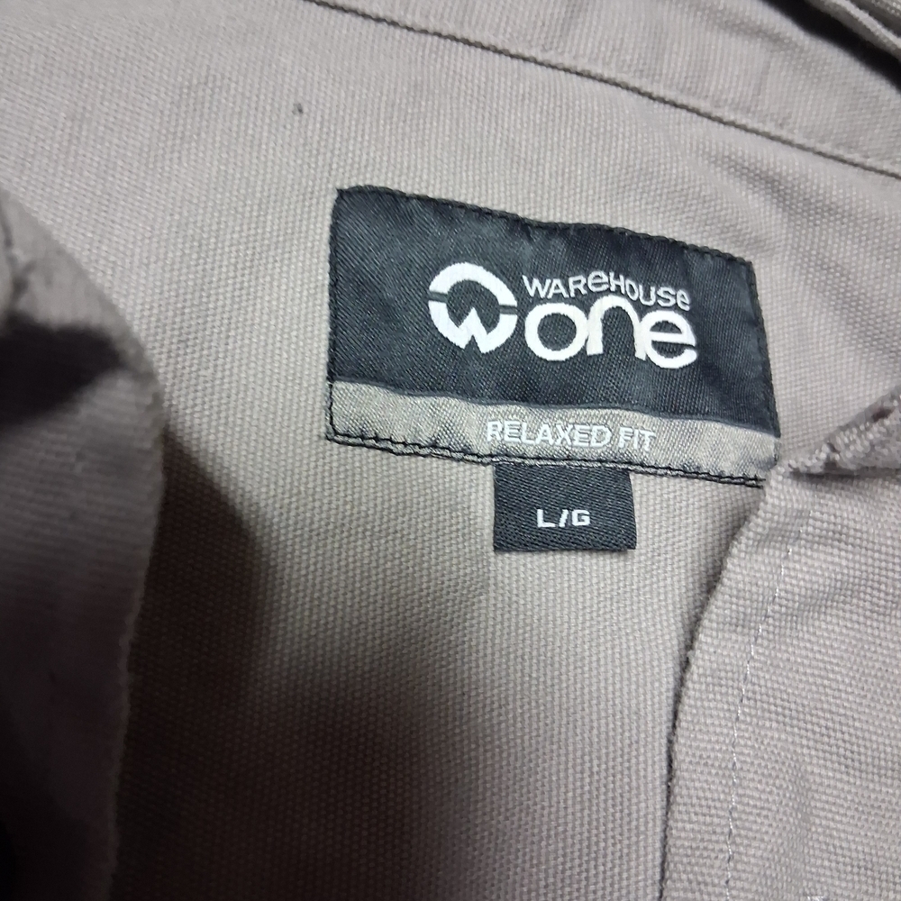 4/20$ ➡️ Warehouse Light Grey Relaxed Fit Shirt - Picture 3 of 3